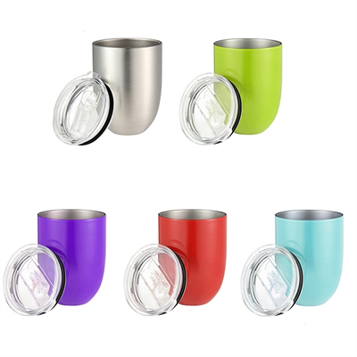 10oz Stainless Steel Double Wall Insulated Wine Cup with Lip