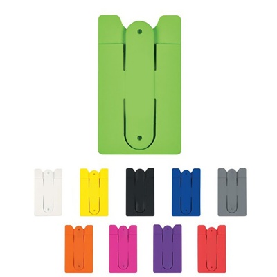 Silicone Phone Sticky Card Holder w/ Stand