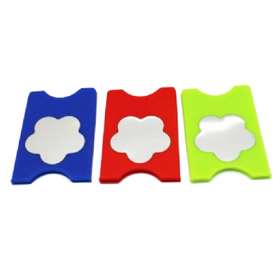 Mirror Silicone Mobile Phone Card Holder