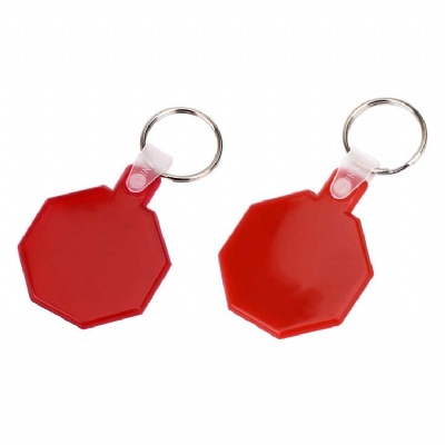 Octagon Plastic Keychain Key Tag