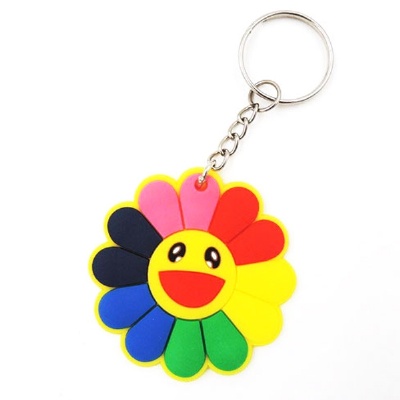 Custom Sunflower Soft PVC Rubber Keychain