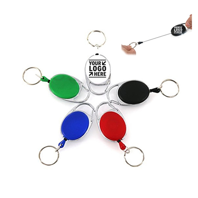 Retractable Keychain with Metal Split Ring