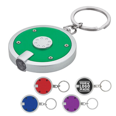 Round LED Flashlight Key Chain